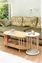Hanah Home Peka111-125 Juego de mesas de café Roble Zafiro y Blanco